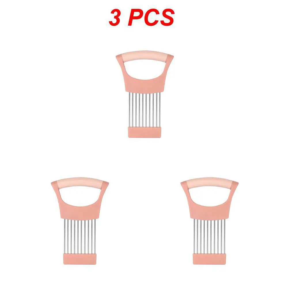 Stainless Steel Onion Cutter Holder Food Slicers Assistant Tomato Onion Slicer