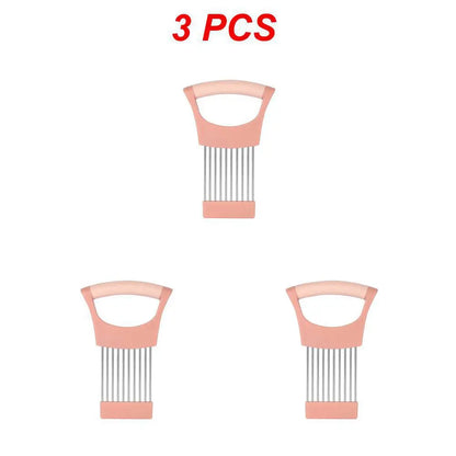 Stainless Steel Onion Cutter Holder Food Slicers Assistant Tomato Onion Slicer
