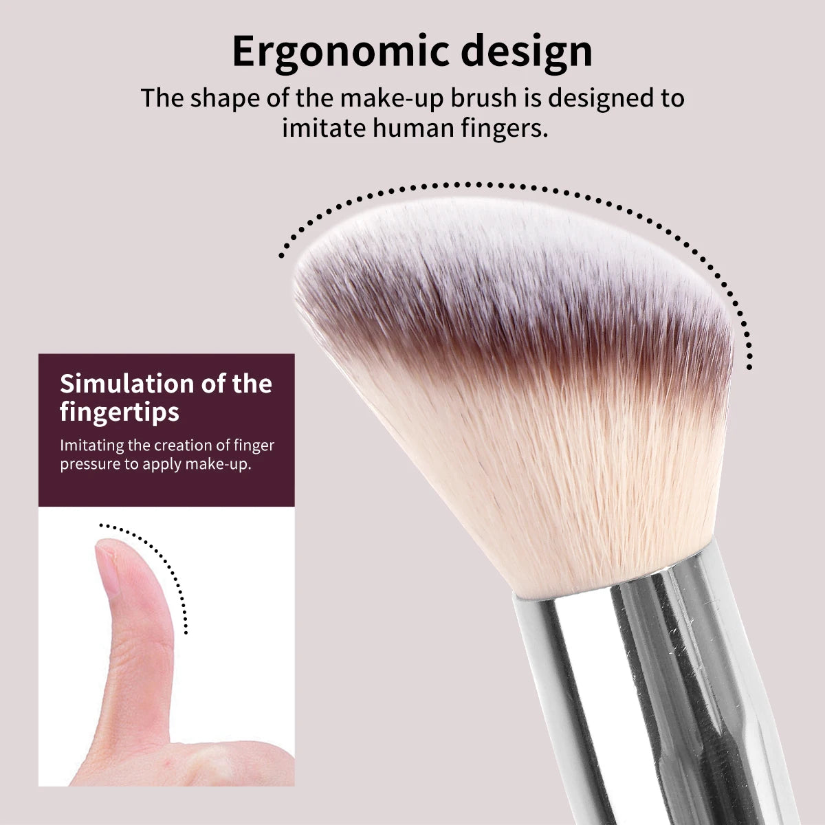 Angle Foundation Makeup Brush Concealer Blush Blending Soft Dense Hair Brush