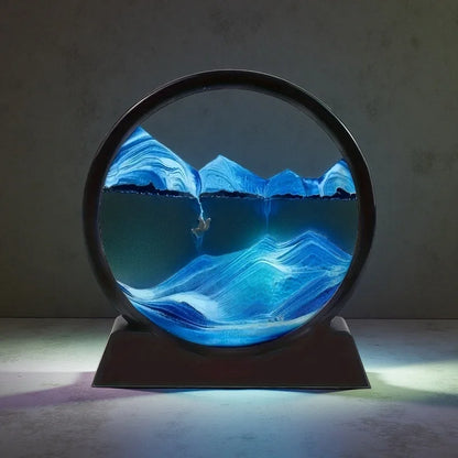 Modern Automatic Flip-Over Hourglass Deep Blue & Black Modern Tabletop Decor No Electricity Needed Perfect Desk Decor