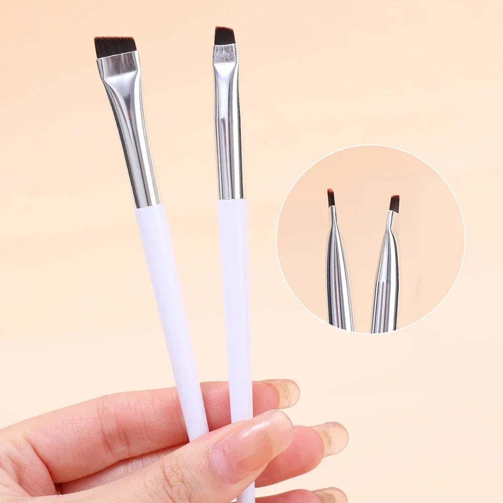 Eyeliner Eyebrow Brush Angled Flat Head Fiber Hair Brow Contour Eyeliner