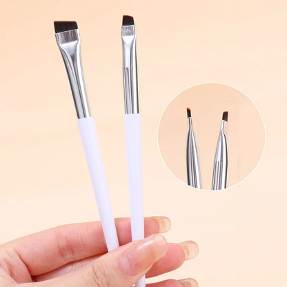 Eyeliner Eyebrow Brush Angled Flat Head Fiber Hair Brow Contour Eyeliner