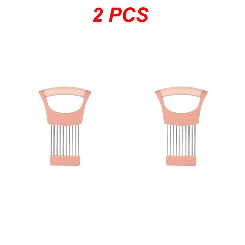 Stainless Steel Onion Cutter Holder Food Slicers Assistant Tomato Onion Slicer
