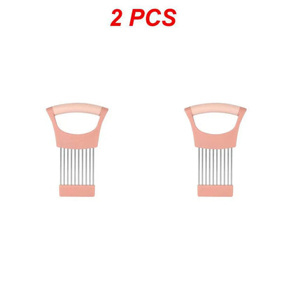 Stainless Steel Onion Cutter Holder Food Slicers Assistant Tomato Onion Slicer