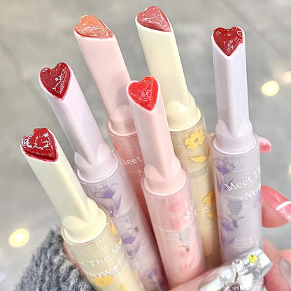 Water-light Lip Glaze Mirror Glitter Lip Tint Long Lasting Moisturising Love Heart Shape