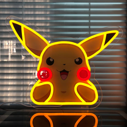 Anime Pikachu Cartoon Acrylic Neon LED Light Anime Pokemon Artwork for Home