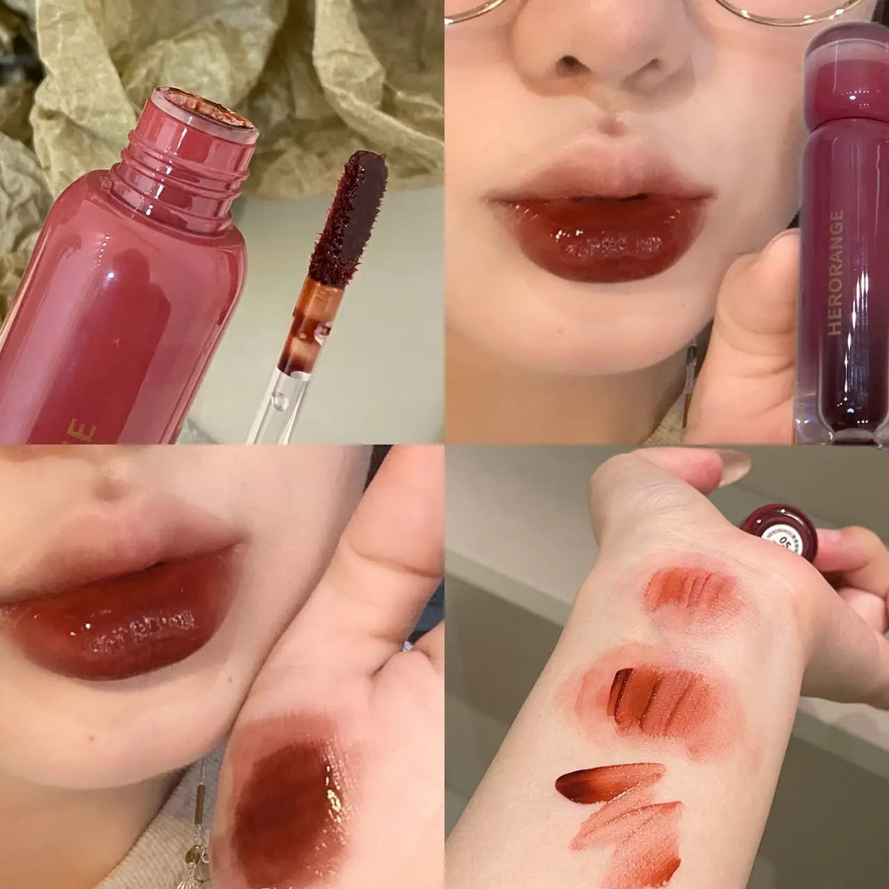 Smoked Grape Purple Red Lip Glaze Mirror Water Lip Gloss
