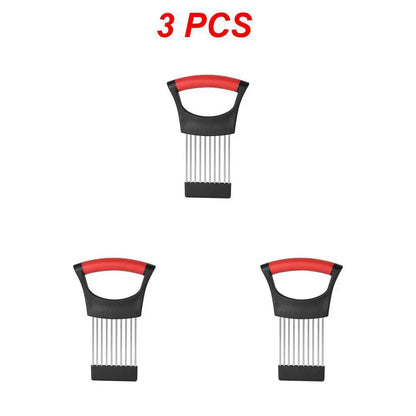 Stainless Steel Onion Cutter Holder Food Slicers Assistant Tomato Onion Slicer