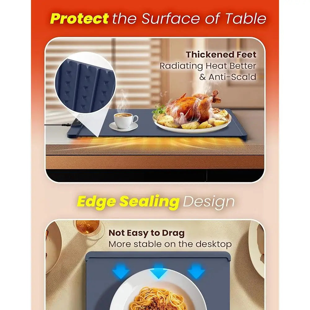 Electric Food Warming Mat Fast Heating Silicone Buffet Heating Tray