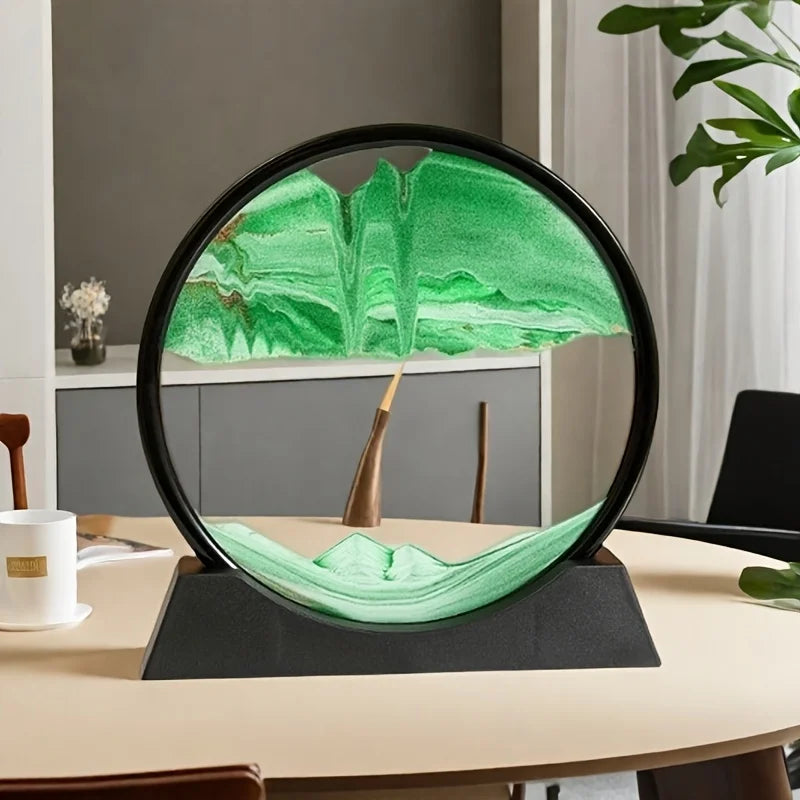 Modern Automatic Flip-Over Hourglass Deep Blue & Black Modern Tabletop Decor No Electricity Needed Perfect Desk Decor