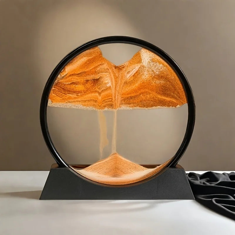 Modern Automatic Flip-Over Hourglass Deep Blue & Black Modern Tabletop Decor No Electricity Needed Perfect Desk Decor