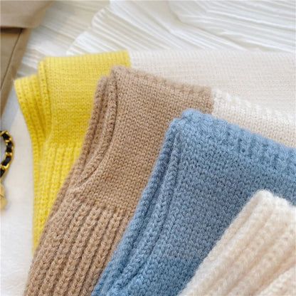 Girls' autumn and winter short cross scarf knitted all-matching neck  warm scarf Fashion