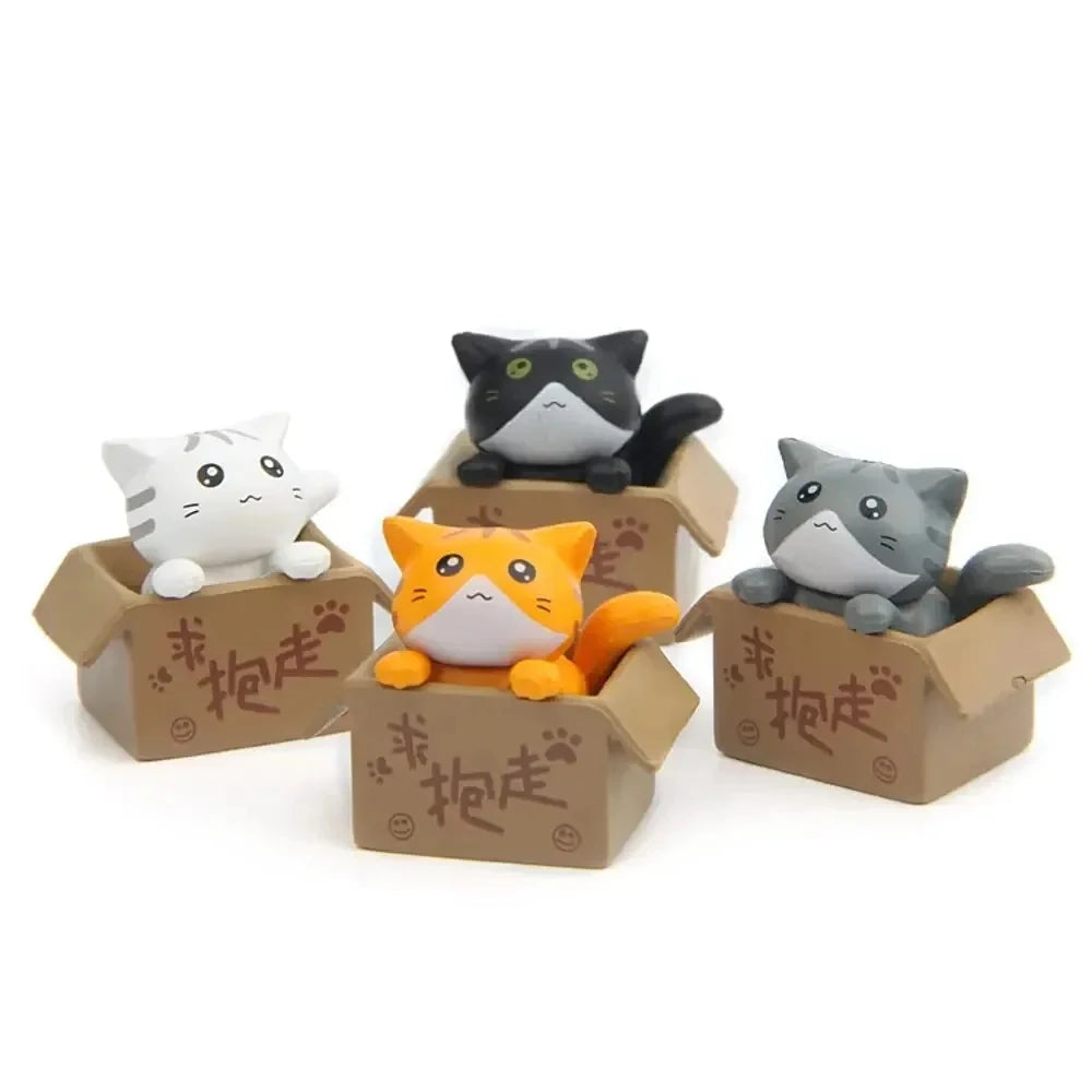 Mini Cat Ornament Garden Kitten Statue Gift For Kids Children Home Decoration