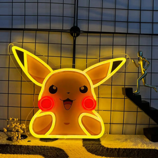 Anime Pikachu Cartoon Acrylic Neon LED Light Anime Pokemon Artwork for Home