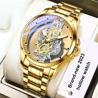 Luxury Men's Business Watches Men Silver Stainless Steel Quartz Watch