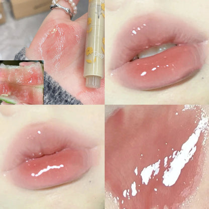 Water-light Lip Glaze Mirror Glitter Lip Tint Long Lasting Moisturising Love Heart Shape