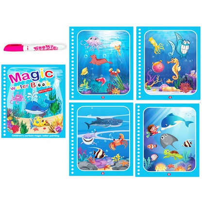 Children Early Education Toys Magical Book with Pen Water Drawing  Toys