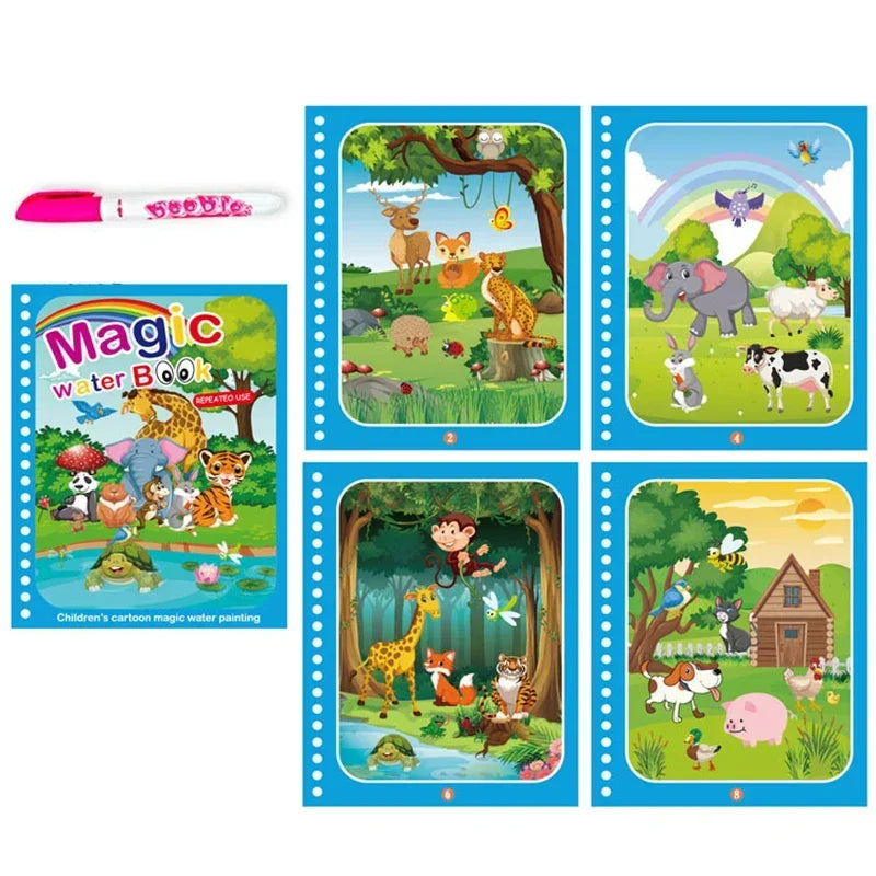 Children Early Education Toys Magical Book with Pen Water Drawing  Toys