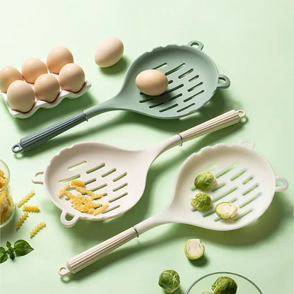 1Pcs Silicone Food Strainer Colander Spoon Gadget Creative Cooking Spatula Large Colander Soup Strainer Household Kitchen Tool