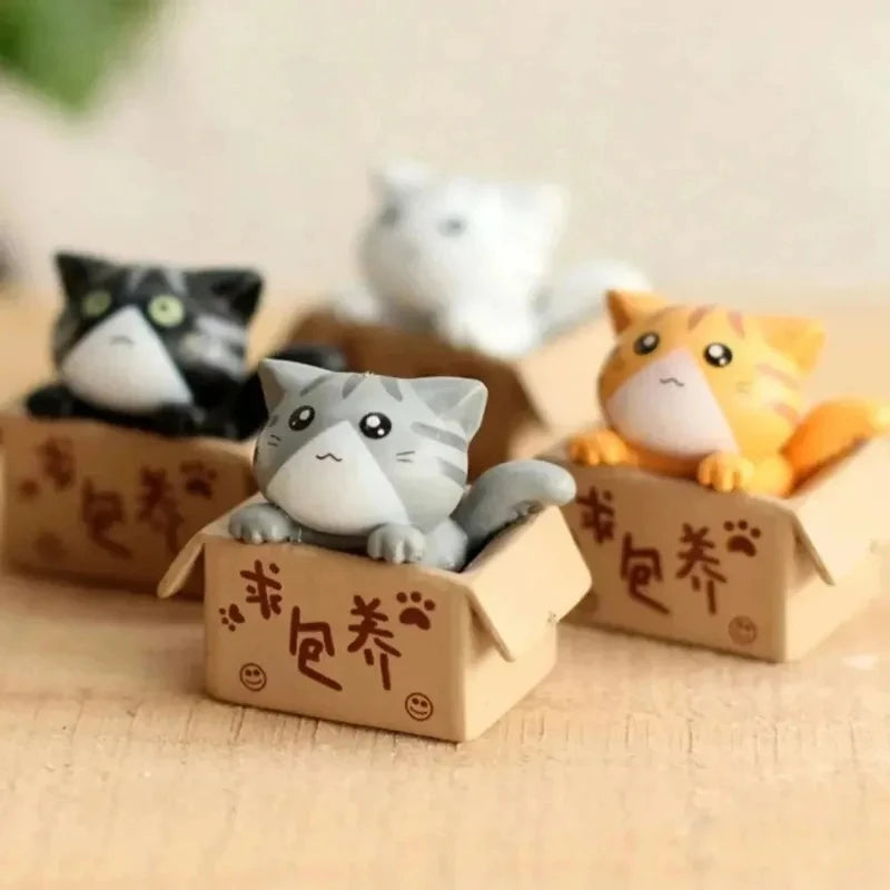 Mini Cat Ornament Garden Kitten Statue Gift For Kids Children Home Decoration