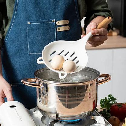 1Pcs Silicone Food Strainer Colander Spoon Gadget Creative Cooking Spatula Large Colander Soup Strainer Household Kitchen Tool