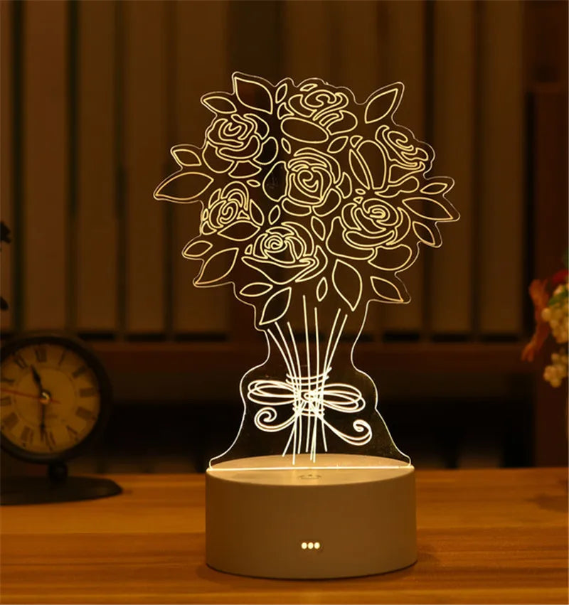 3D Lamp Acrylic USB LED Night Lights Neon Sign Lamp