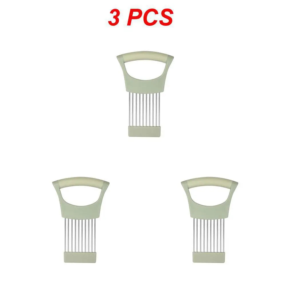 Stainless Steel Onion Cutter Holder Food Slicers Assistant Tomato Onion Slicer