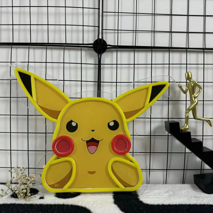 Anime Pikachu Cartoon Acrylic Neon LED Light Anime Pokemon Artwork for Home