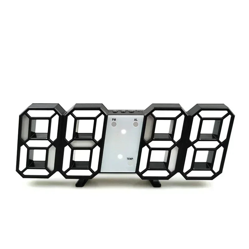 3D  LED Digital Alarm Clock Wall Clock Times Date Temperature Suitable for Home Kitchen