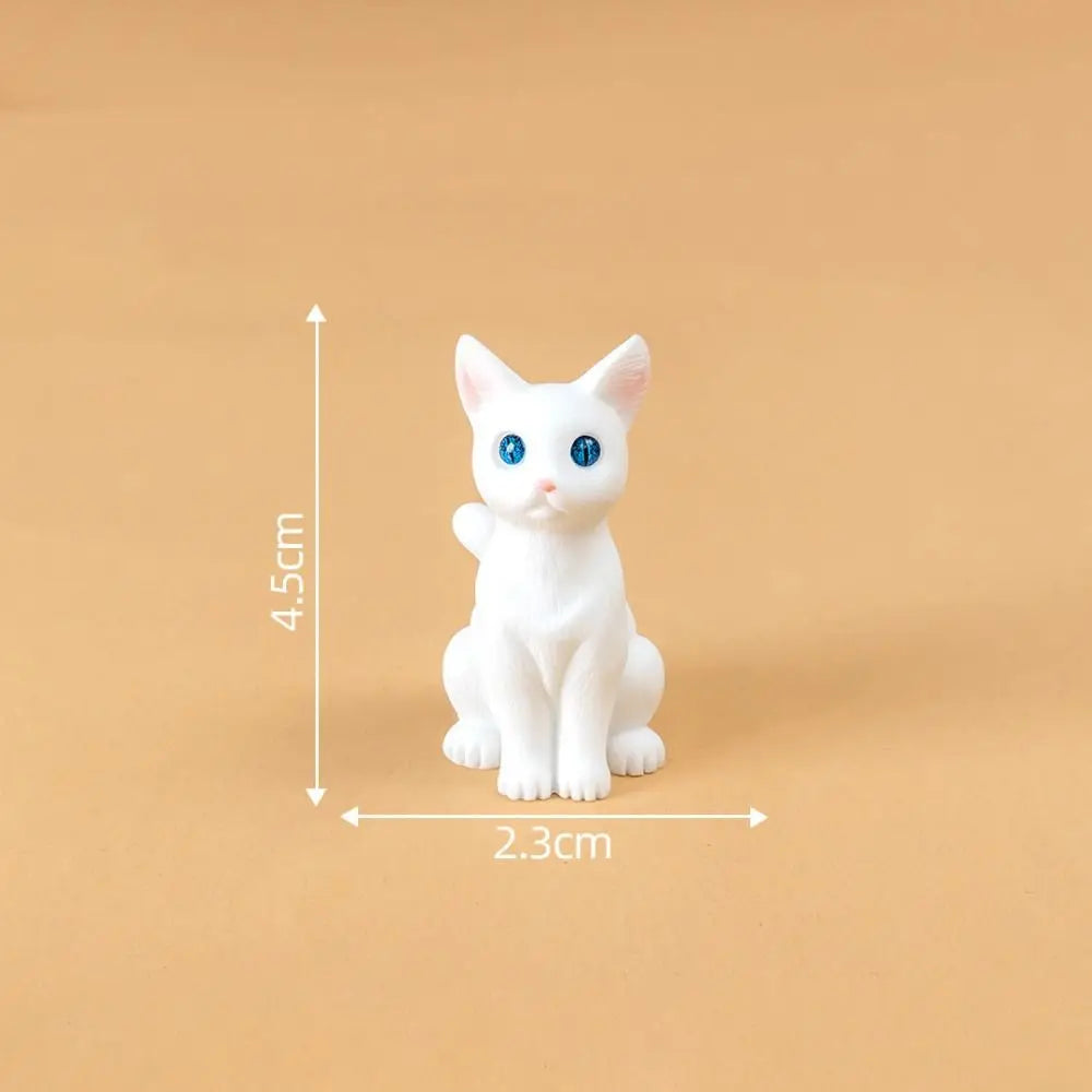 Cute Simulation Color Cat Figurines DIY Gift Small Vase Miniature Decoration