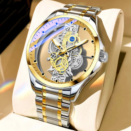 Luxury Men's Business Watches Men Silver Stainless Steel Quartz Watch